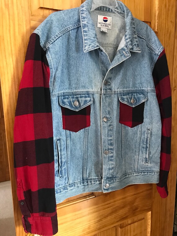 denim and flannel jacket