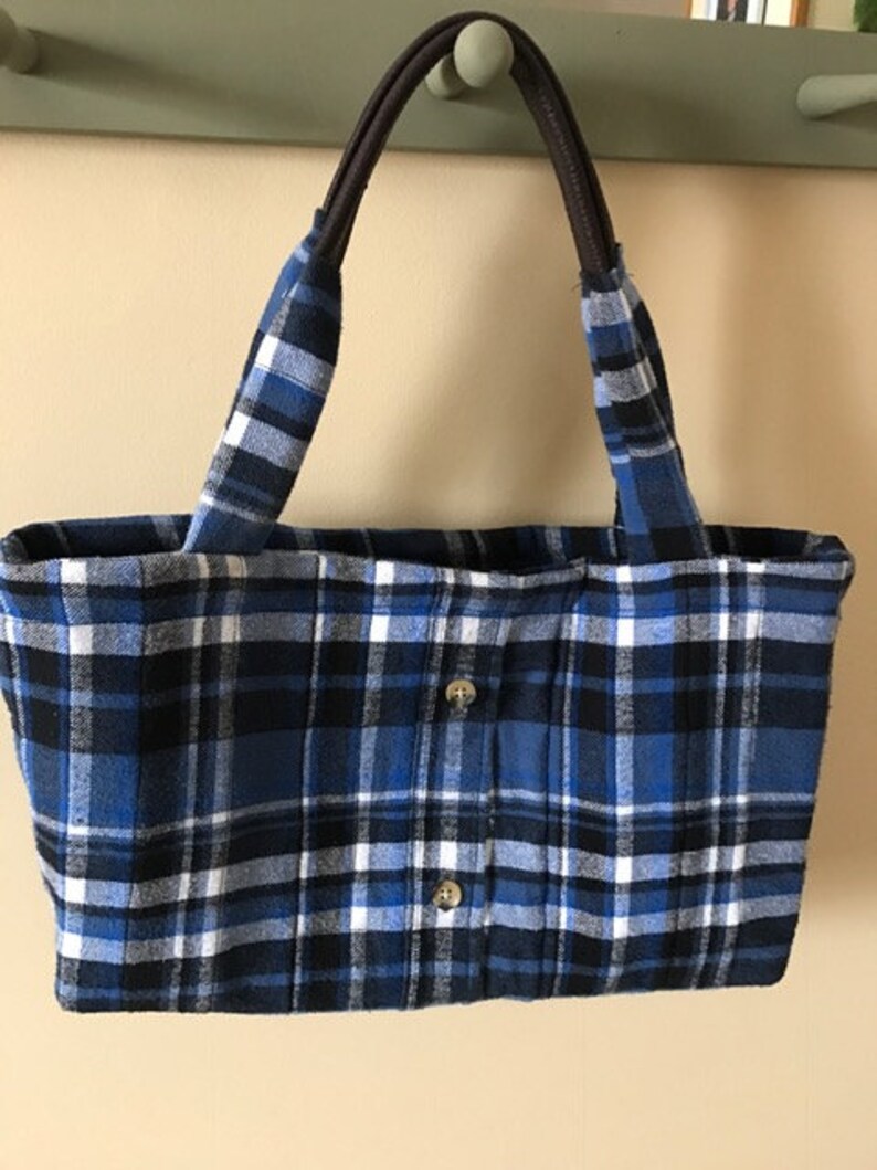 Handmade Repurposed Flannel Shirt Tote Bags Etsy