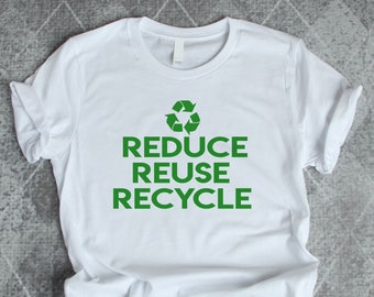 REduce REuse REcycle Light Blue Adult T-Shirt Earth Day