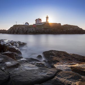 Nubble Light Maine at Sunrise