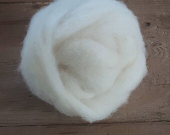 Roving ~ White Perendale sheep's wool, 1 oz