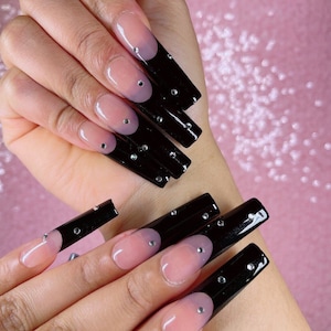 3 a.m. | Glossy Press-Ons | Durable | All Lengths| High-Quality | Reusable| Custom Design| Trendy & Affordable Nail Art| Glam| High Gloss