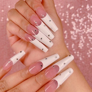 Coco | Glossy Press-Ons | Durable | All Lengths| High-Quality | Reusable| Custom Design| Trendy & Affordable Nail Art| Glam| High Gloss