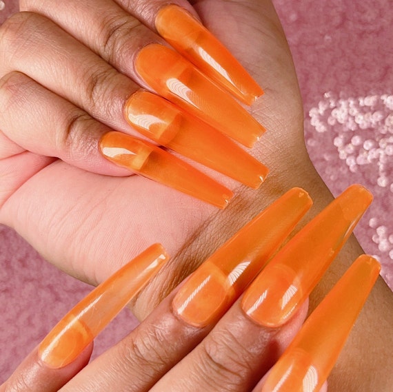 Orange Jelly Nails
