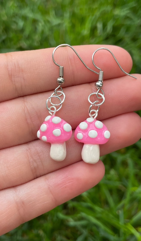 Mushroom online clay earrings