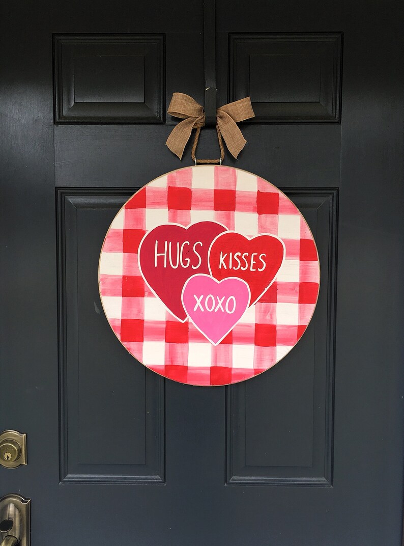 Valetines Day Door Hanger Door Hanger Valentines Day Decor Front Door Decor Valentines Day Decorations Heart Door Hanger Valentines