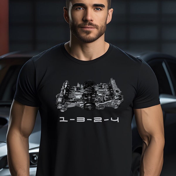 4 Cylinders Boxer Engine Firing Order Short-Sleeve Unisex T-Shirt for all Subie