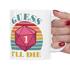 DnD-mugg, Gissa att jag kommer att dö rolig kaffemugg, Meme-mugg, Gamer-mugg, RPG-mugg, Dungeons and Dragons-mugg, D&D-mugg, D och D-present, D20-mugg bild 10