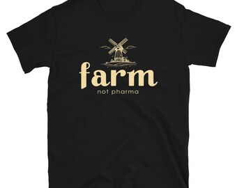 Farm Not Pharma Rustic Windmill Short-Sleeve Unisex T-Shirt