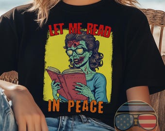 Låt mig läsa i fred - Zombiebokälskare Halloween-t-shirt Kortärmad unisex-t-shirt