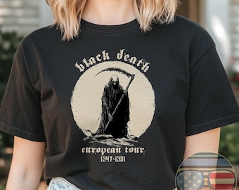 Black Death European Tour 1347–1351 - Gothic Plague Aesthetic Unisex Comfort Colors T-Shirt, Sweatshirt