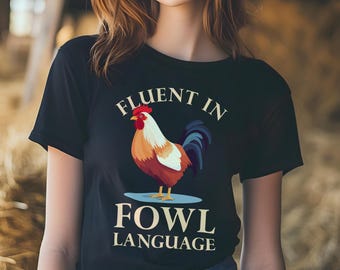 Flytande fågelspråk Höna, kycklingälskare, tupp, kortärmad unisex-t-shirt