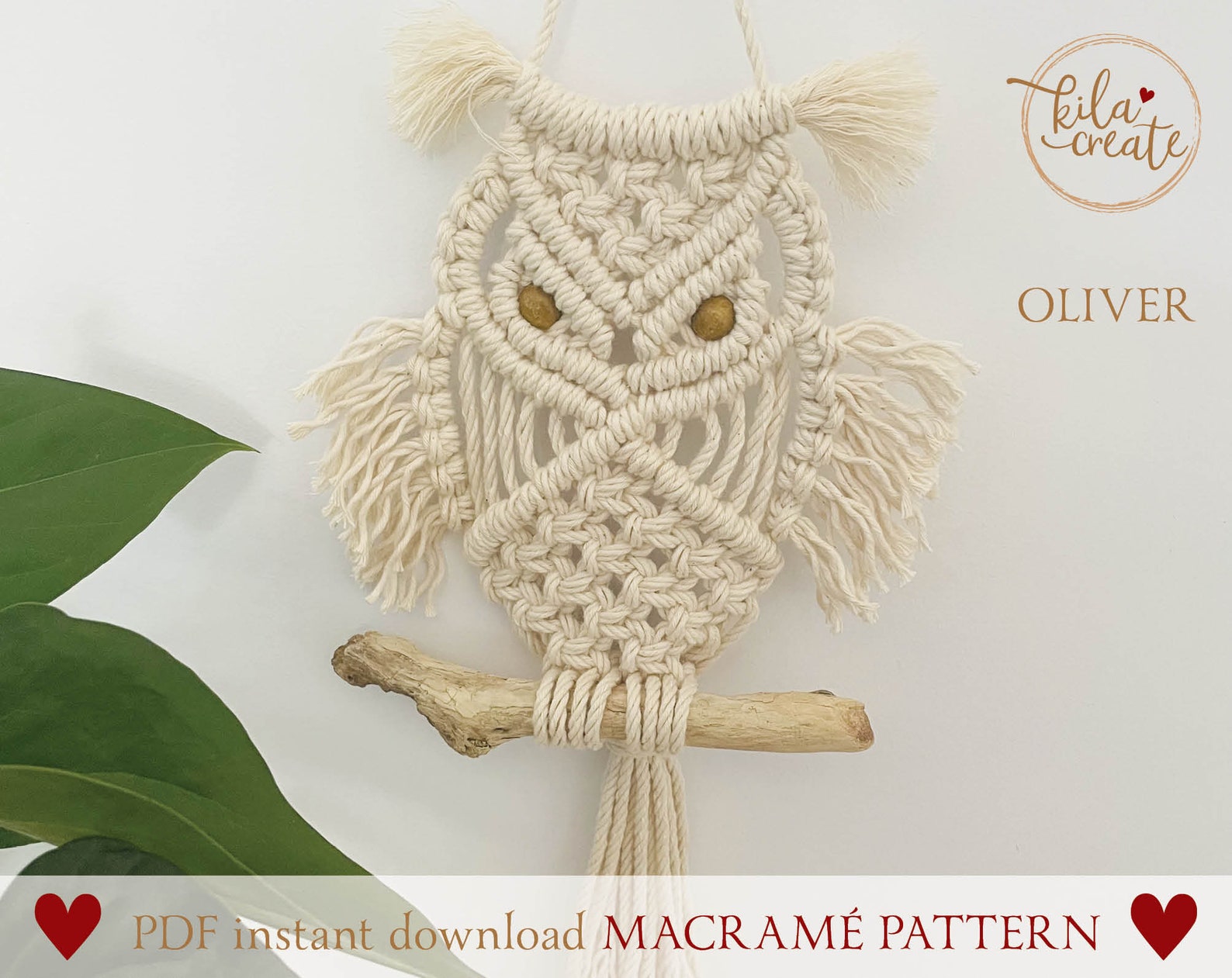 Macrame Owl Wall Hanging PDF Pattern Tutorial Instant Download Etsy
