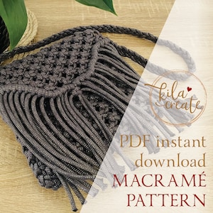 Macrame Bag PDF Pattern Tutorial Instant Download Free Macrame Knot Guide | Ella Boho Evening Bag