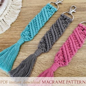 Macrame Person Keychain Instructions.pdf Macrame Key Chain PDF Pattern Tutorial Instant Download Free Macrame ...