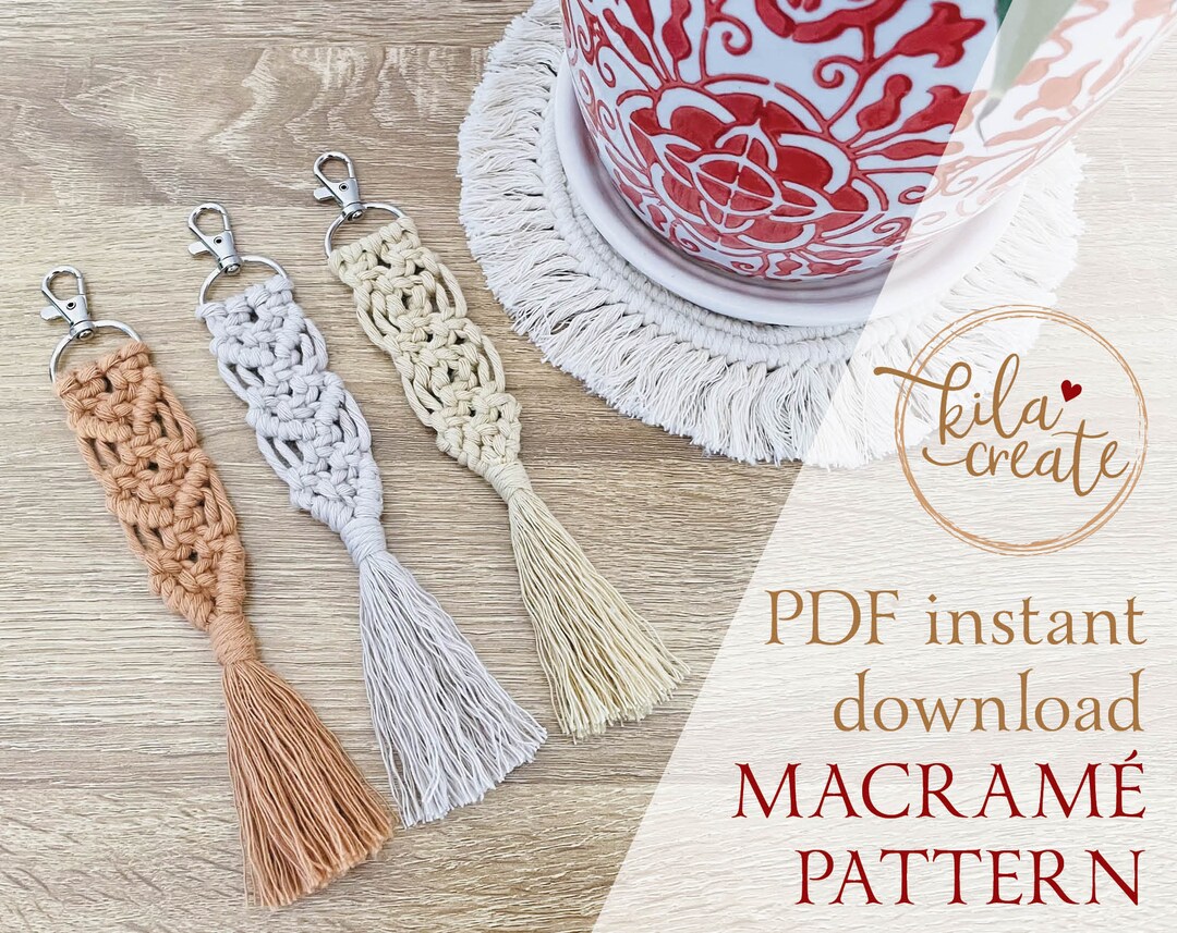Macrame Key Chain PDF Pattern Tutorial Instant Download Free - Etsy