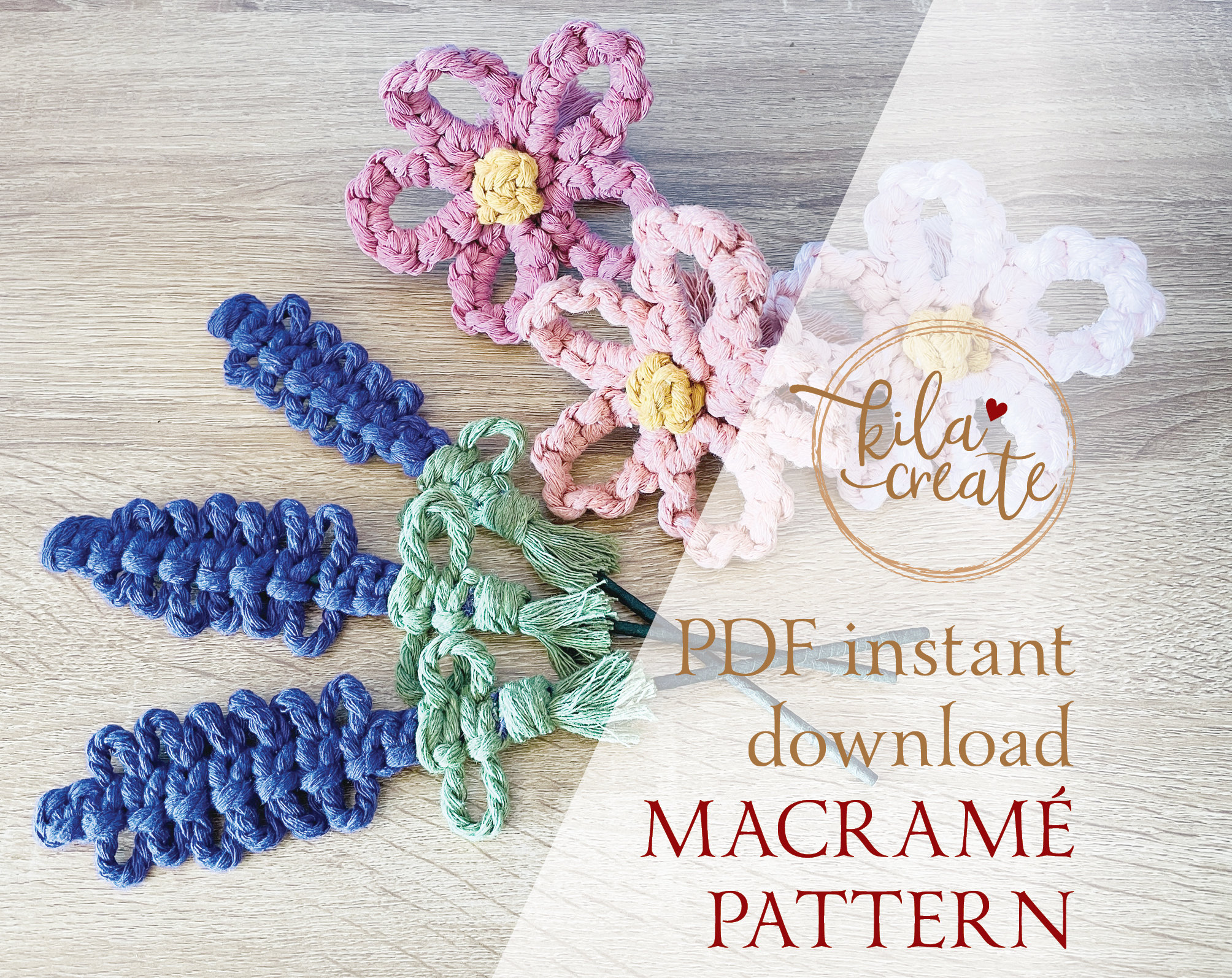Macrame Flower Lavender PDF Pattern Tutorial Instant Download Free ...