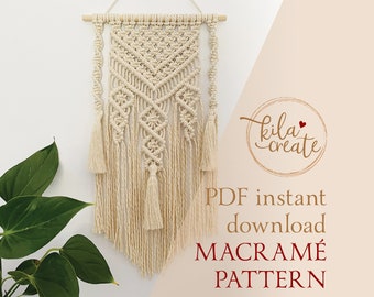 Macrame Wall Hanging PDF Pattern Tutorial Instant Download Free Macrame Knot Guide | Penelope Boho Wall Hanging | Fibre Art Wall Hanging