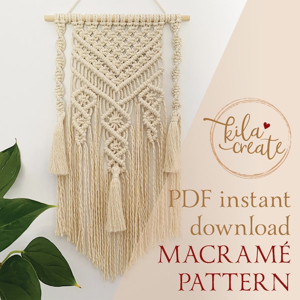 Macrame Wall Hanging PDF Pattern Tutorial Instant Download Free Macrame Knot Guide | Penelope Boho Wall Hanging | Fibre Art Wall Hanging