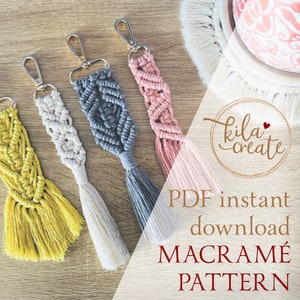 Makramee Schlüsselanhänger BUNDLE PDF Muster Tutorial Sofortiger Download Kostenlose Makramee Knoten Anleitung | Boho Schlüsselanhänger | Schlüsselanhänger | Taschenanhänger