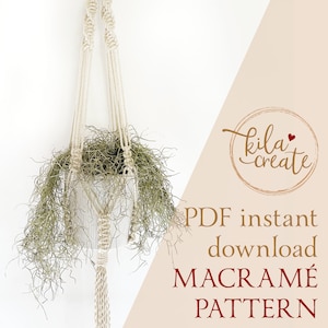 Macrame Plant Hanger PDF Pattern Tutorial Instant Download | Free Macrame Knot Guide | Macrame Pot Plant Holder | Macrame Beginner Tutorial