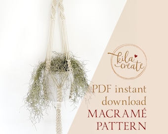 Macrame Plant Hanger PDF Pattern Tutorial Instant Download | Free Macrame Knot Guide | Macrame Pot Plant Holder | Macrame Beginner Tutorial
