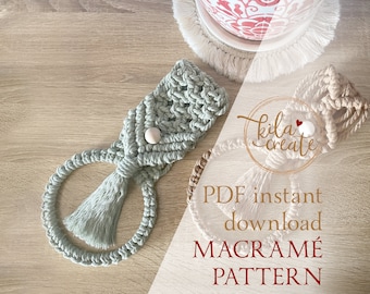 Macrame Towel Hanger PDF Pattern Tutorial Instant Download | Free Macrame Knot Guide | Boho Home Decor | Kitchen Towel Holder