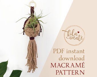 Macrame Pod PDF Pattern Tutorial Instant Download Free Macrame Knot Guide | Macrame Nest | Macrame Air Plant Hanger