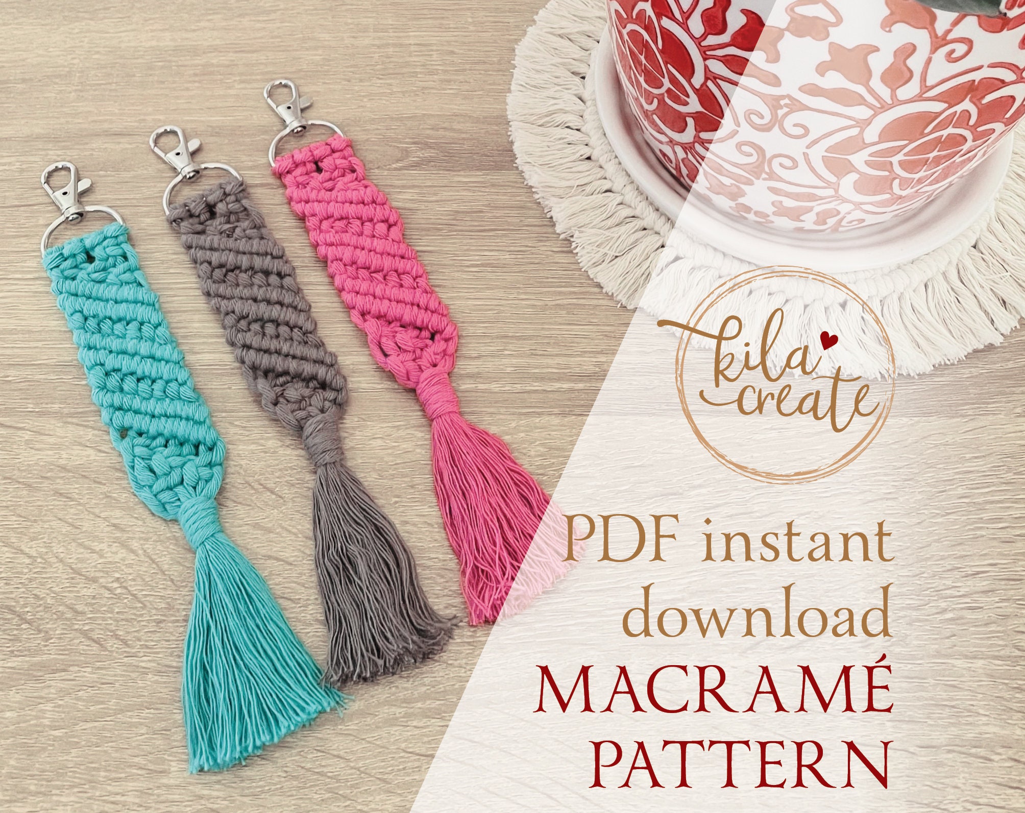 Buy DIY Keychain Macrame Pattern PDF Paracord Keychain DIY Instant Download  Easy Macrame for Beginners How to Macrame Quinn Online in India 