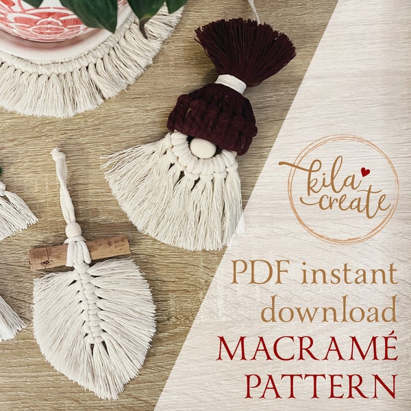 Macrame Ornaments PDF Pattern Tutorial Instant Download Free Macrame Knot Guide | Boho Christmas  Decoration