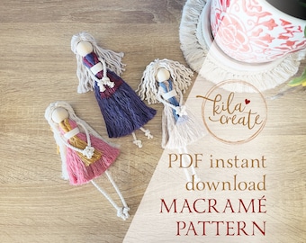 Macrame Doll PDF Pattern Tutorial Instant Download | Free Macrame Knot Guide | Boho Tassel Decoration | Macrame Pattern for Beginners
