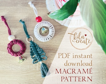 Macrame Christmas Decorations PDF Pattern Tutorial Instant Download Free Macrame Knot Guide | Beginner Pattern | Boho Decoration Ornament