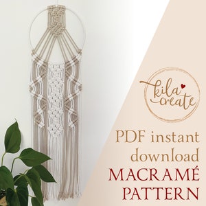 Macrame Dreamcatcher Wall Hanging PDF Pattern Tutorial Instant Download Free Macrame Knot Guide | Sienna Boho Dreamcatcher