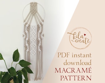 Macrame Dreamcatcher Wall Hanging PDF Pattern Tutorial Instant Download Free Macrame Knot Guide | Sienna Boho Dreamcatcher