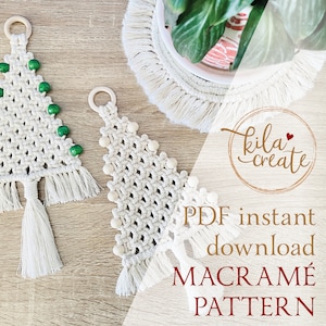 Macrame Christmas Tree PDF Pattern Tutorial Instant Download Free Macrame Knot Guide | Boho Decoration