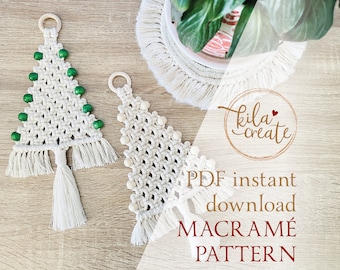 Macrame Christmas Tree PDF Pattern Tutorial Instant Download Free Macrame Knot Guide | Boho Decoration