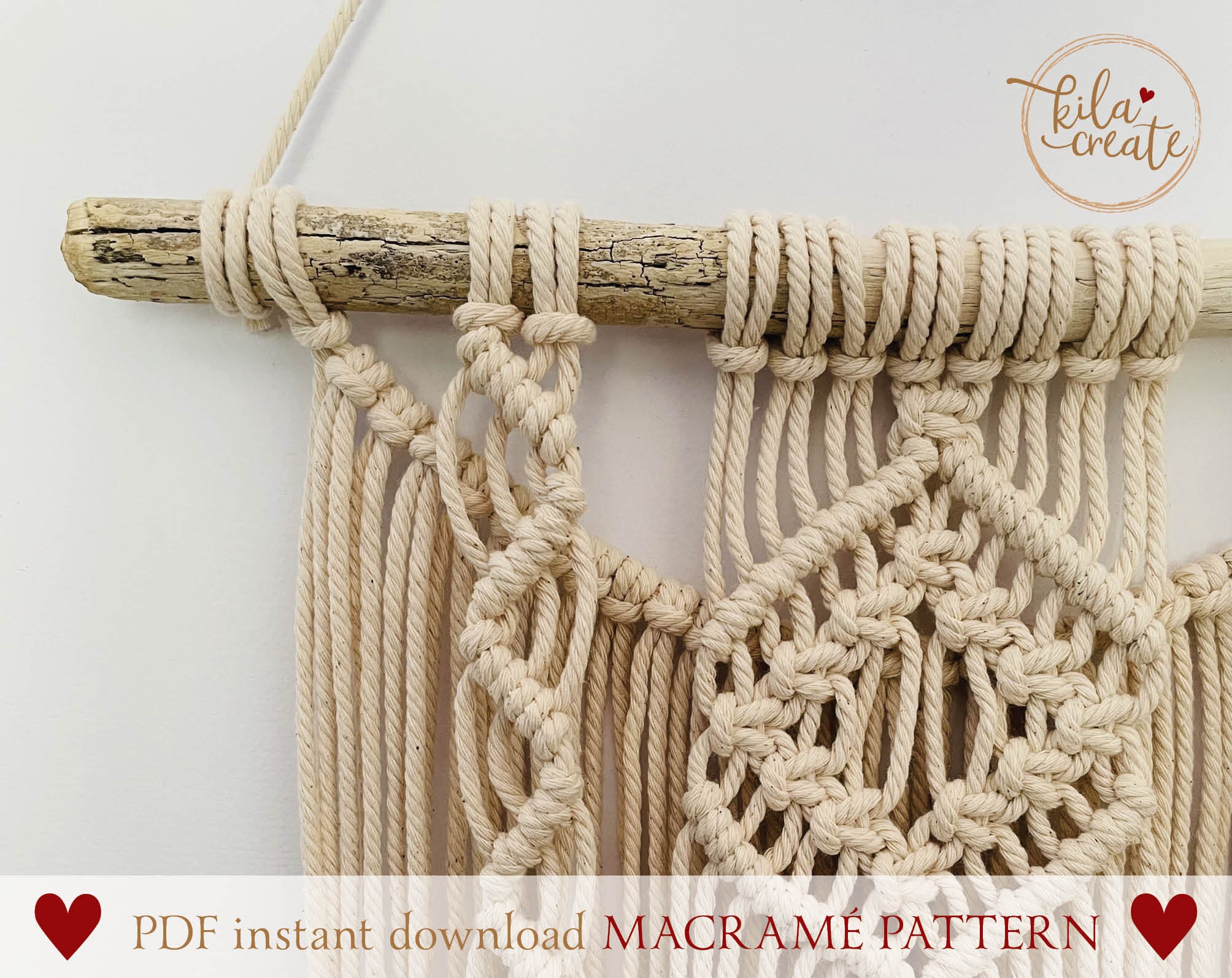 Macrame Wall Hanging PDF Pattern Tutorial Instant Download Free Macrame ...