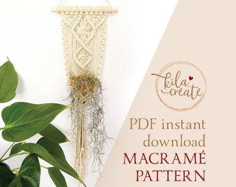 Macrame Plant Hanger Wall Hanging PDF Pattern Tutorial Instant Download Free Macrame Knot Guide | Boho Wall Hanging | Fibre Art Wall Hanging