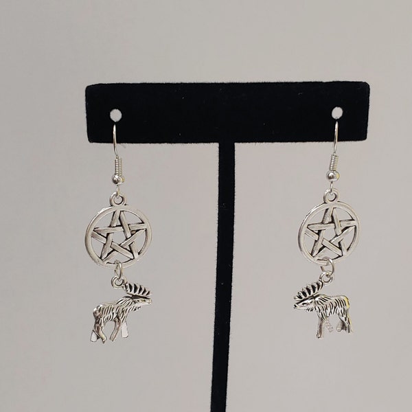 Supernatural Inspired Earrings - Supernatural Inspired Jewelry - Sam Winchester Inspired Jewelry - Moose