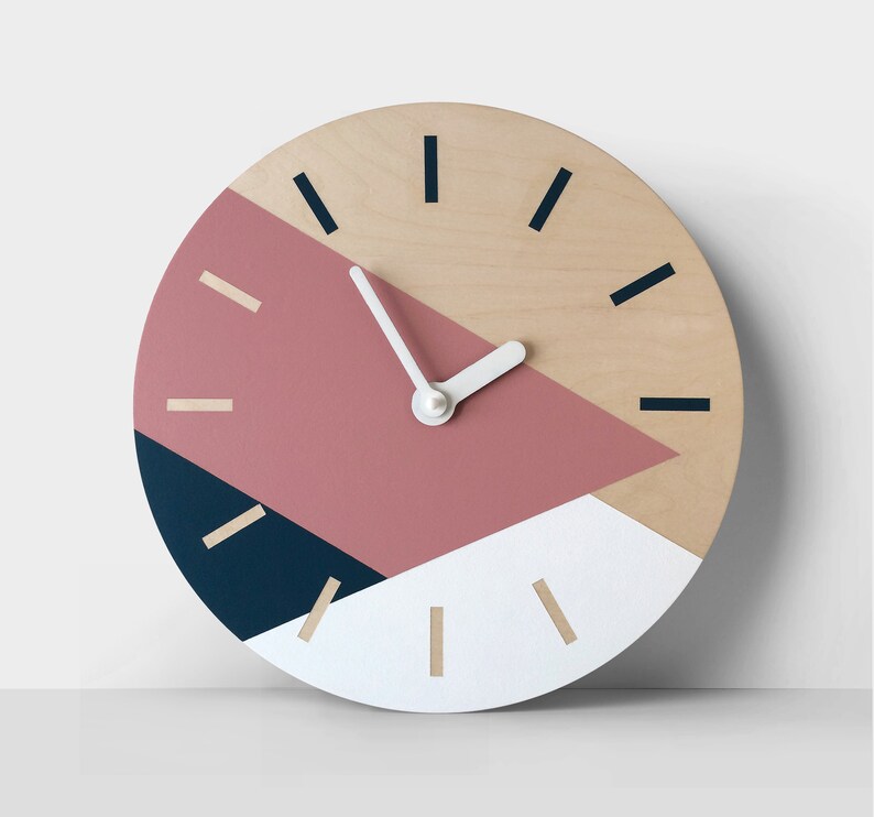 Chartreuse wall clock Unique wooden clock Personalized wall clock Modern wall clock image 9