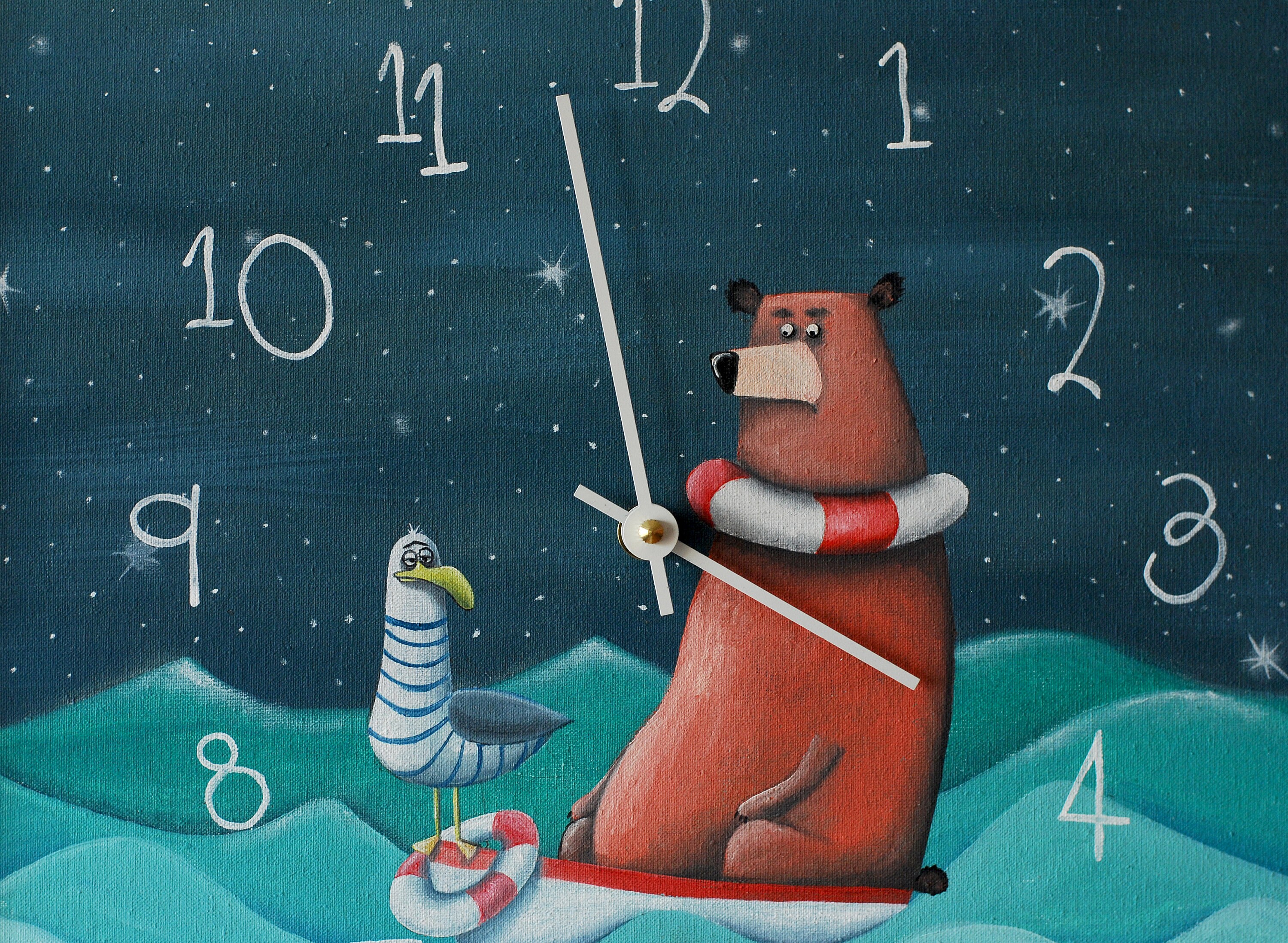 Nursery Wall Clock Nursery Wall Art Kids Clock With Numbers Etsy