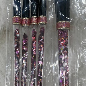 Set of handmade pink chunky holo glitter make up brushes! Great gift item!
