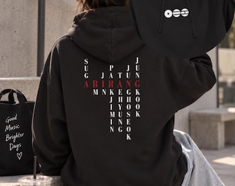 Bangtan ARIRANG Hoodie, OT7 Kpop Fanwear, Subtle Streetwear Sweatshirt