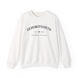 Personalized Thai BL Ship Sweatshirt: Athletic Style Graphic, Est. Date White