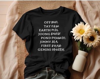 GMMTV Thai BL Ships T Shirt, Thai BL Lover, Graphic Tee, Unisex Tee, Thai Boy Love Actors, Thai Boy Love Ships Graphic Tee, Thai Actors Tee