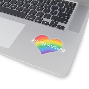 FirstKhaotung Rainbow Heart Thaise BL acteur sticker, Thaise BL minnaar, Thaise jongensliefde sticker, cadeau voor Thaise jongensliefde, Thaise jongensliefde acteur
