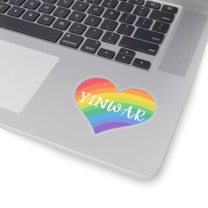 YinWar Rainbow Heart Thaise BL acteur sticker, Thaise BL minnaar, Thaise jongensliefde sticker, cadeau voor Thaise jongensliefde, Thaise jongensliefde acteur