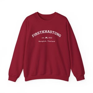 Personalized Thai BL Ship Sweatshirt: Athletic Style Graphic, Est. Date Cardinal Red