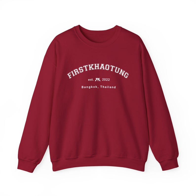 Personalized Thai BL Ship Sweatshirt: Athletic Style Graphic, Est. Date Cardinal Red