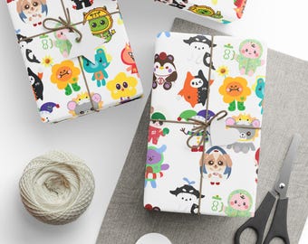 Thai BL Mascots Wrapping Paper | Kawaii Character Gift Wrap